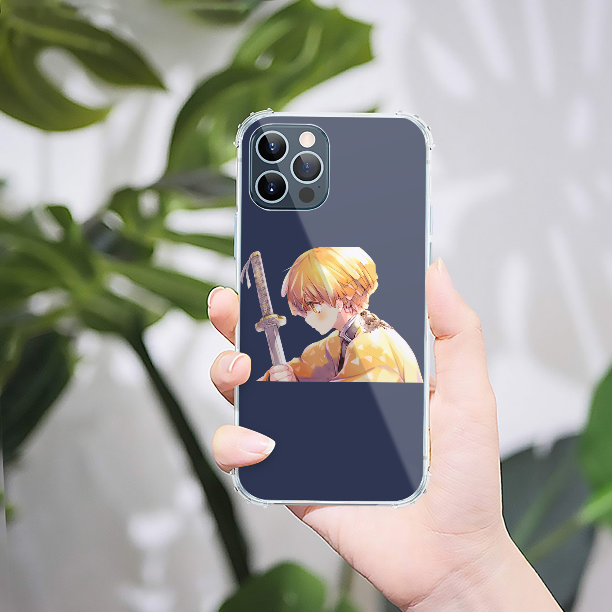 （画像用） 鬼滅の刃（きめつのやいば）我妻 善逸／あがつま ぜんいつ Agatsuma Zenitsu 【iPhone 12シリーズ対応】透明スマホケース（クリアソフトケース）